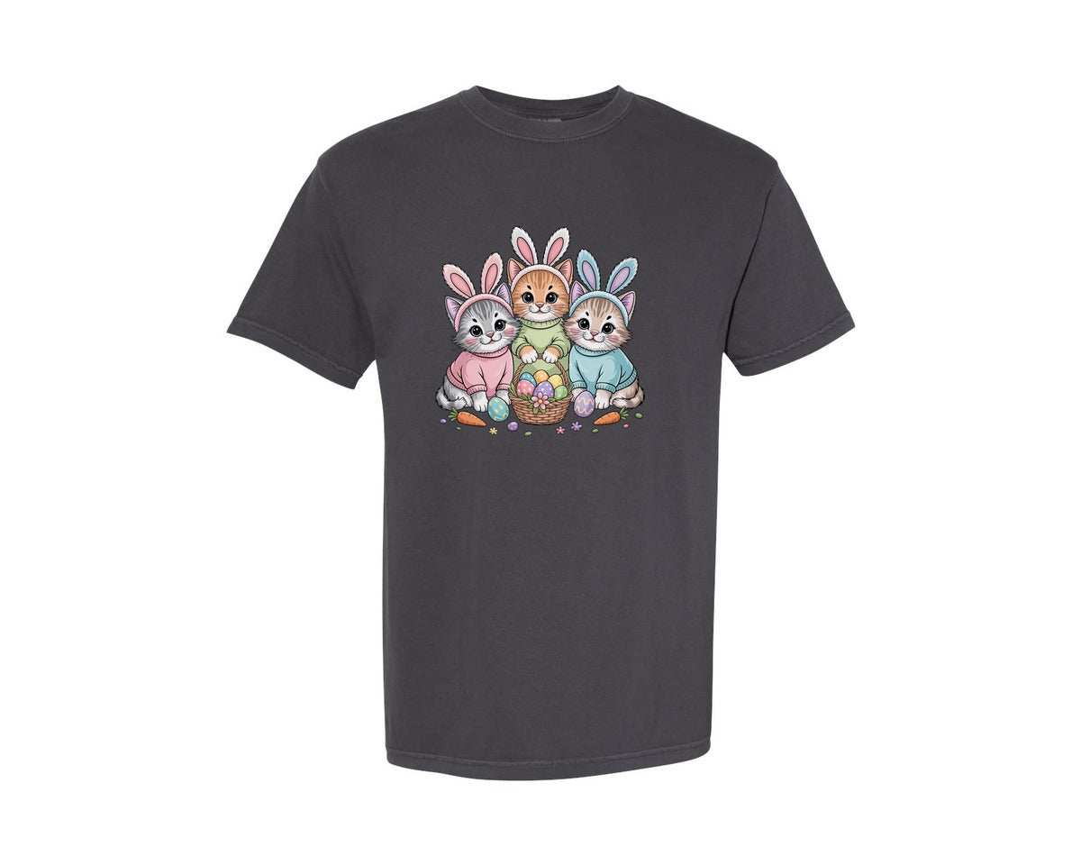 brand:Comfort Colors|color:Graphite|Easter Bunny Hand Painted Bunny Graphic T-Shirt