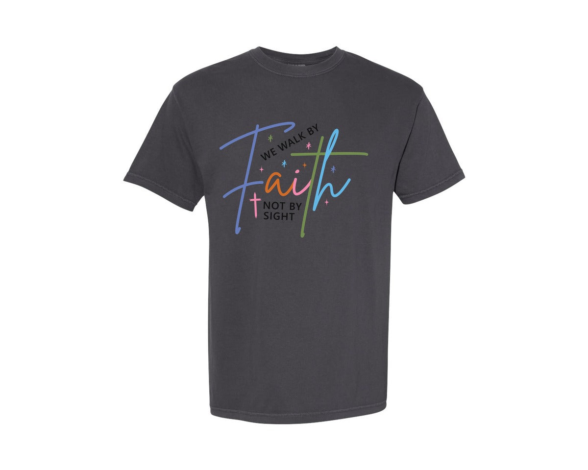brand:Comfort Colors|color:Graphite|Faith Christian Religious 9 Graphic T-Shirt