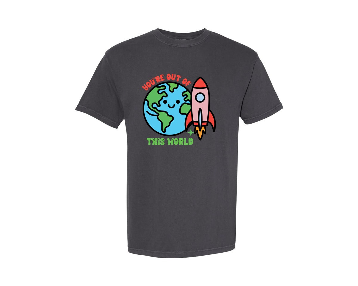 brand:Comfort Colors|color:Graphite|Youre Out Of This World Cute Love Graphic T-Shirt