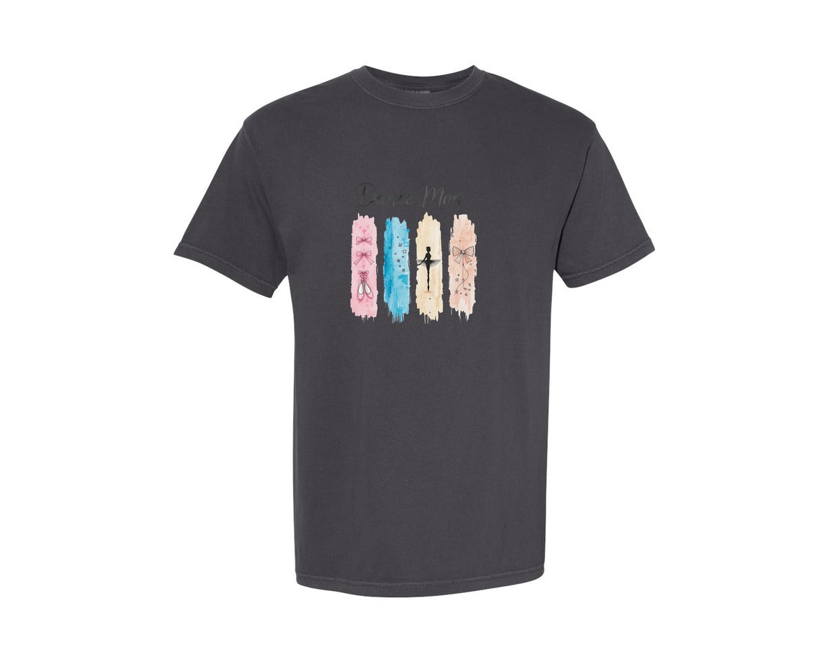 brand:Comfort Colors|color:Graphite|Watercolor Dance Mom T Shirt Design Graphic T-Shirt