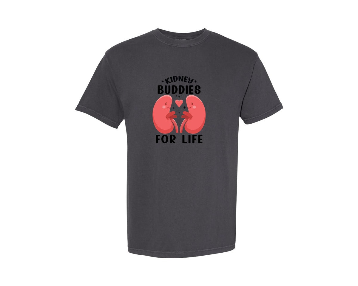 brand:Comfort Colors|color:Graphite|Funny Kidney Cancer Support Kidney Aware Graphic T-Shirt