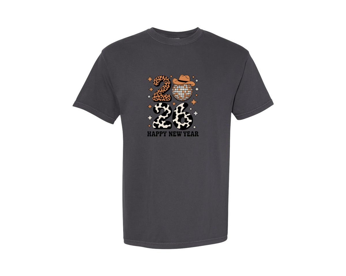 brand:Comfort Colors|color:Graphite|Happy New Year 2026 54 Graphic T-Shirt