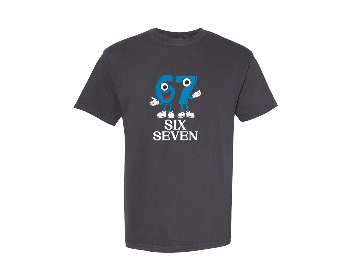brand:Comfort Colors|color:Graphite|67 Cartoon Number Svgcute Six Seven Graphic T-Shirt