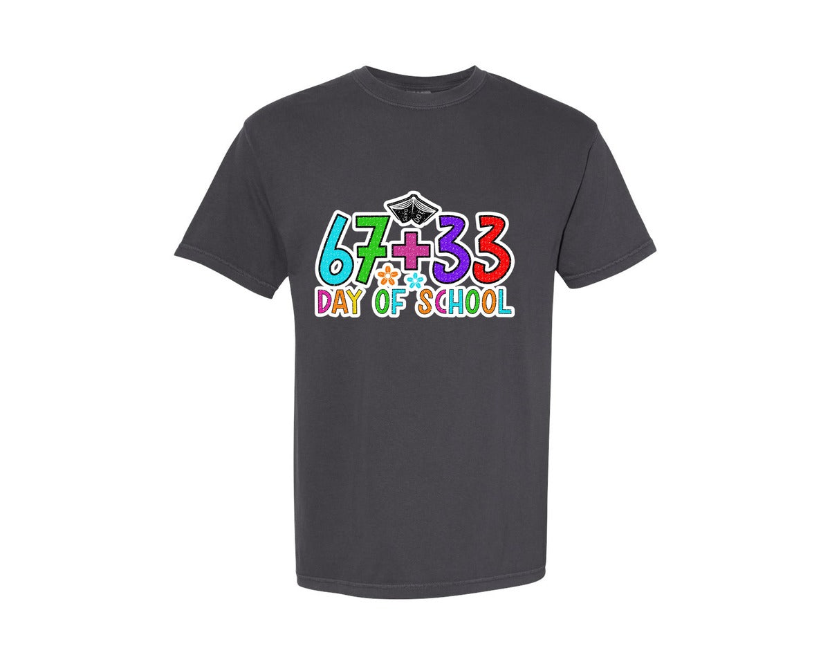 brand:Comfort Colors|color:Graphite|6733 Day Of School 100Th Days Graphic T-Shirt