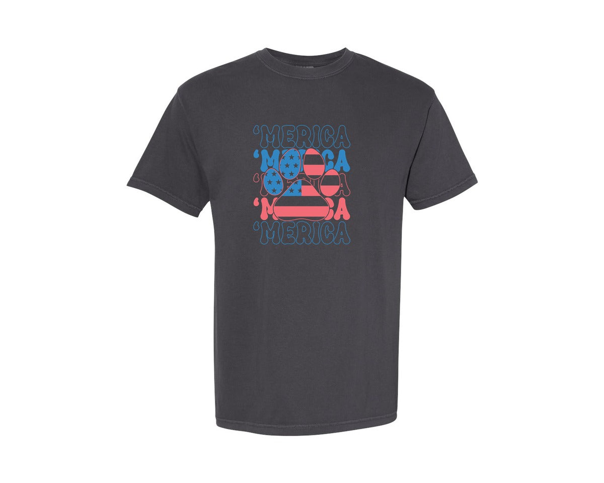 brand:Comfort Colors|color:Graphite|4Th Of July Dog Mom Graphic T-Shirt