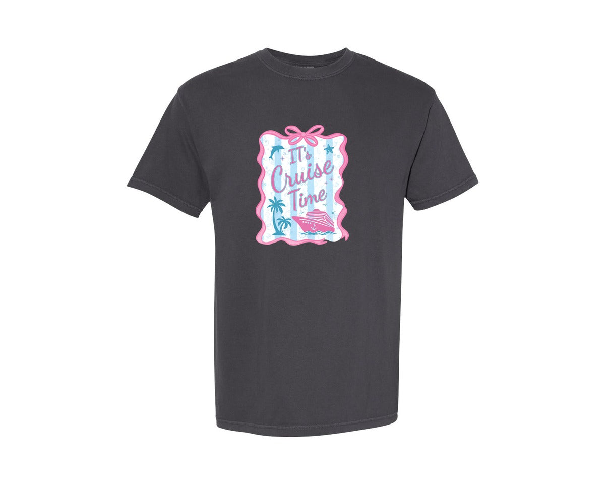 brand:Comfort Colors|color:Graphite|Coquette Cruise Girly Summer Trip Graphic T-Shirt