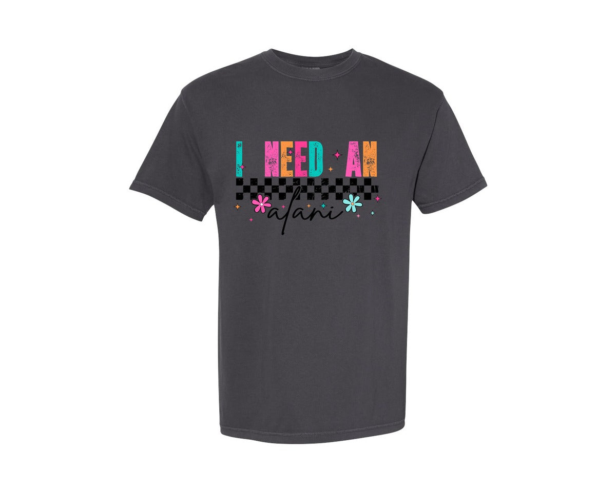 brand:Comfort Colors|color:Graphite|I Need An Alani Vintage Summer Graphic T-Shirt