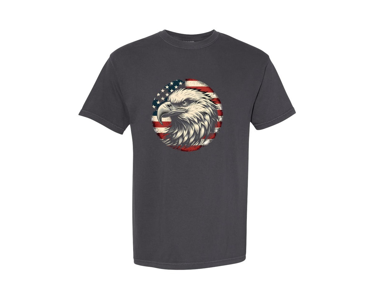 brand:Comfort Colors|color:Graphite|American Eagle Patriotic Usa Graphic T-Shirt