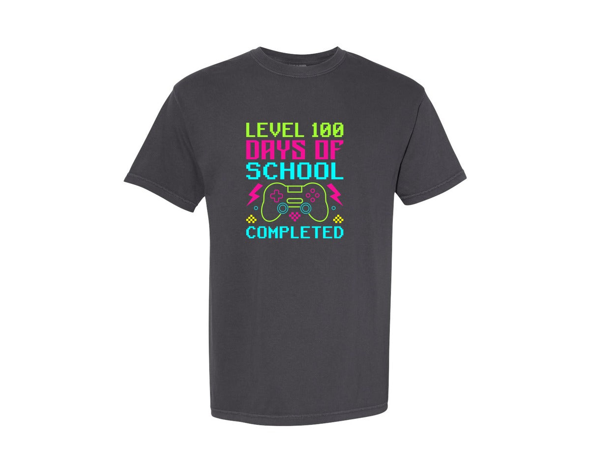 brand:Comfort Colors|color:Graphite|Level 100 Days Of School Completed 23 Graphic T-Shirt