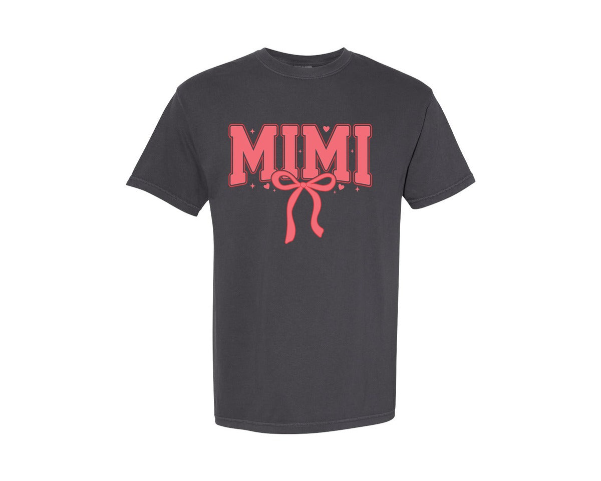 brand:Comfort Colors|color:Graphite|Mimi Bow Aesthetic Valentine Graphic T-Shirt
