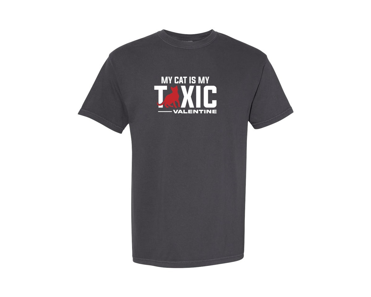 brand:Comfort Colors|color:Graphite|My Cat Is Mytoxic Valentine Tshirt Graphic T-Shirt