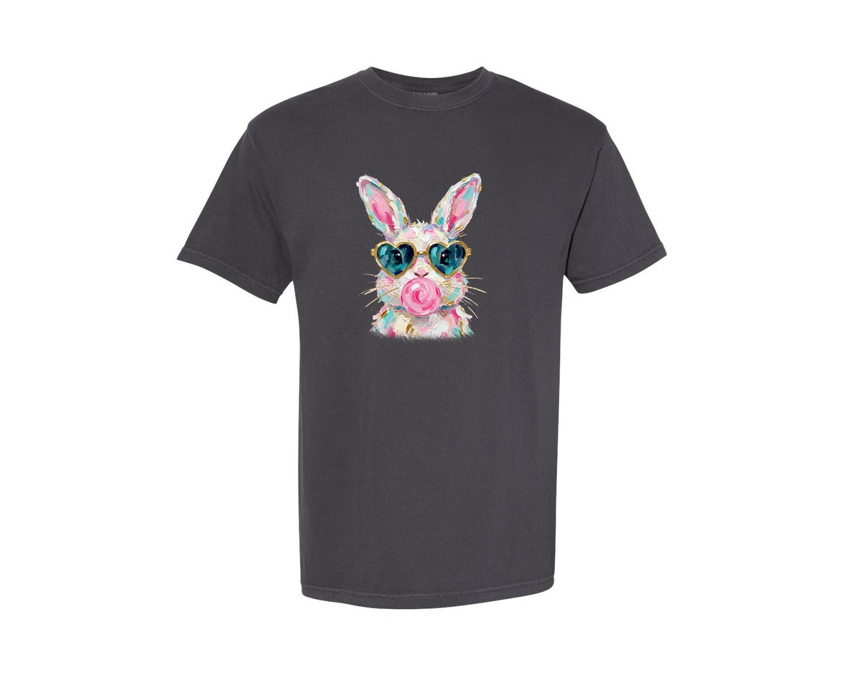 brand:Comfort Colors|color:Graphite|Preppy Painted Bunny For Easter Graphic T-Shirt
