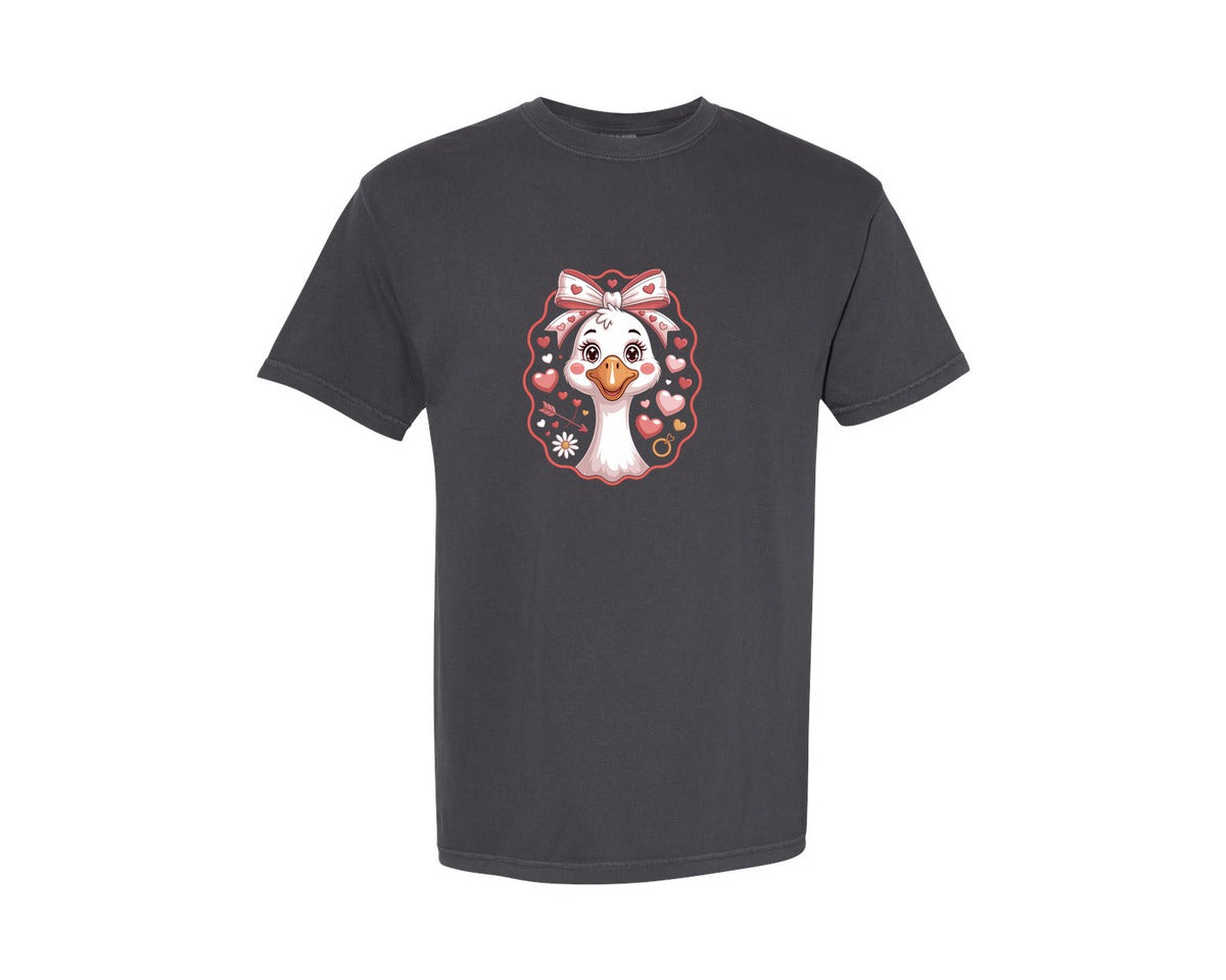 brand:Comfort Colors|color:Graphite|Funny Valentine Goose 5 Graphic T-Shirt