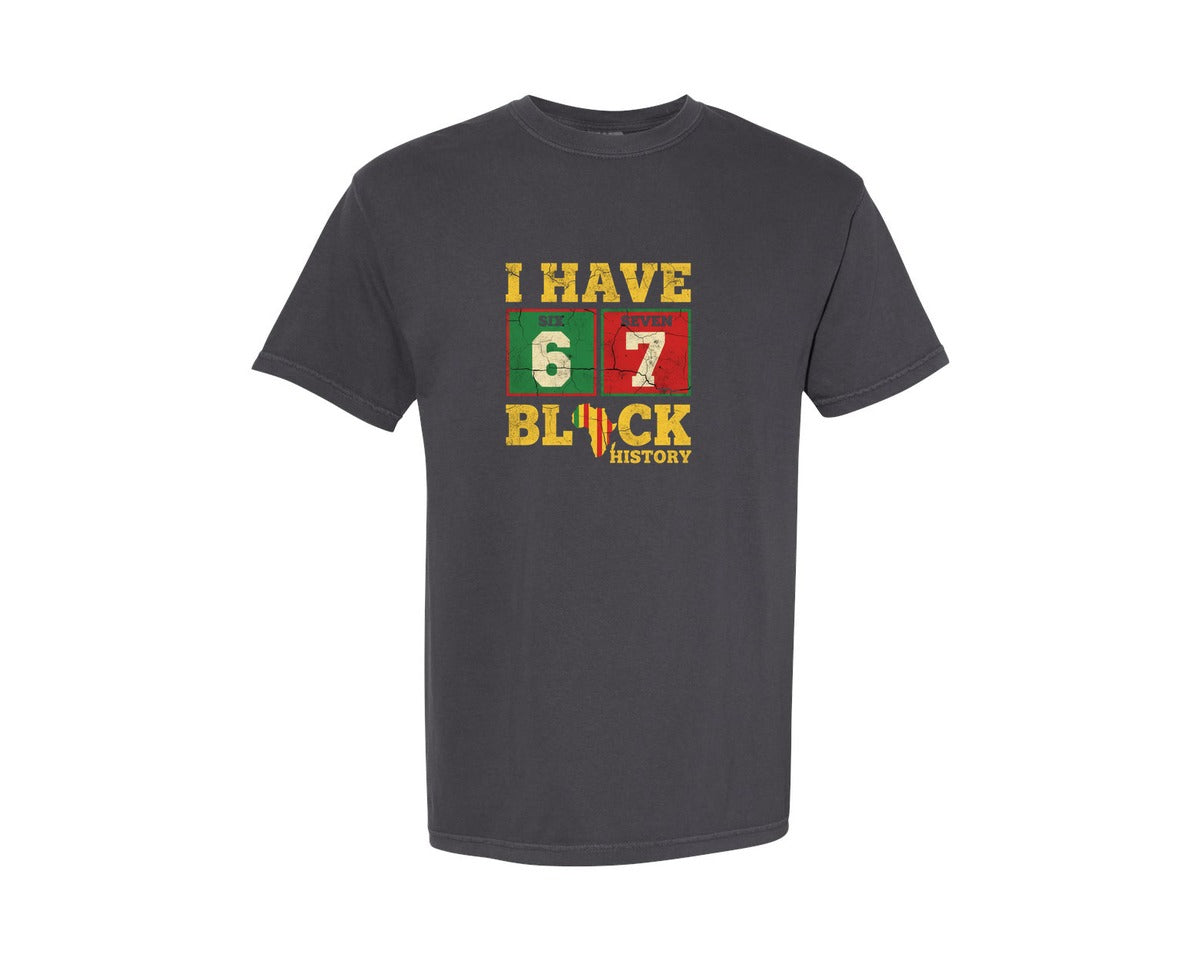 brand:Comfort Colors|color:Graphite|African American Pride I Have 67 Black H 3 Graphic T-Shirt
