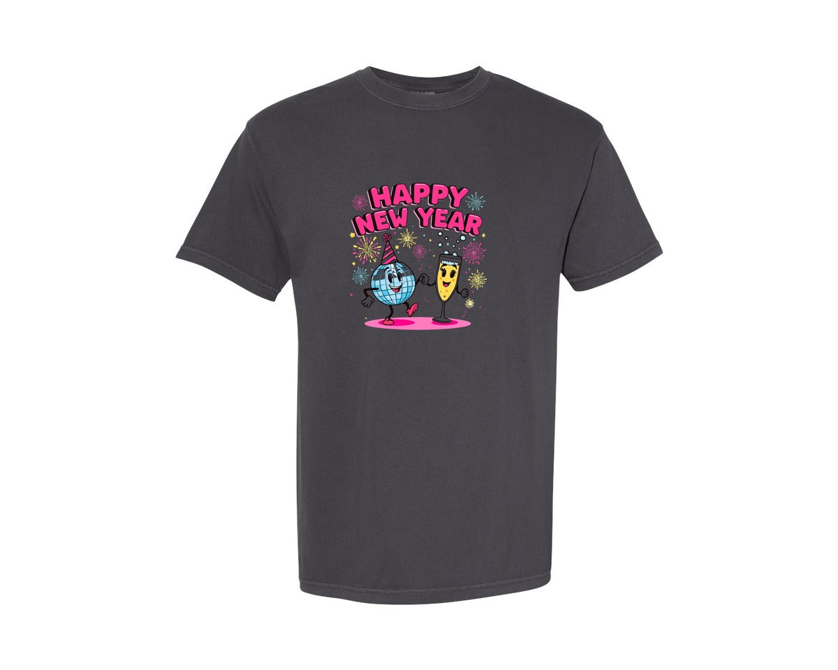 brand:Comfort Colors|color:Graphite|Happy New Year 2026 T Shirt Design 2 Graphic T-Shirt