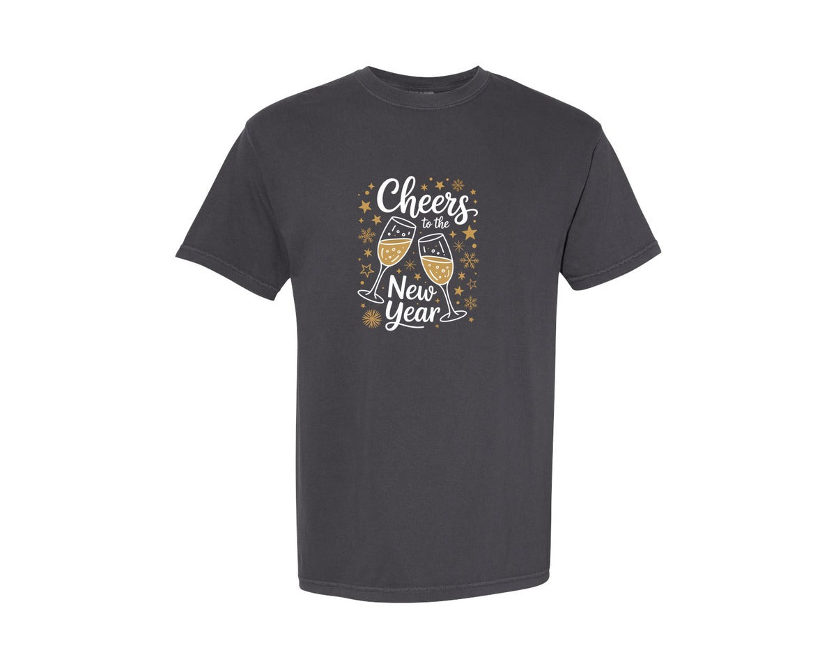 brand:Comfort Colors|color:Graphite|Cheers To The New Year 2026 Graphic T-Shirt