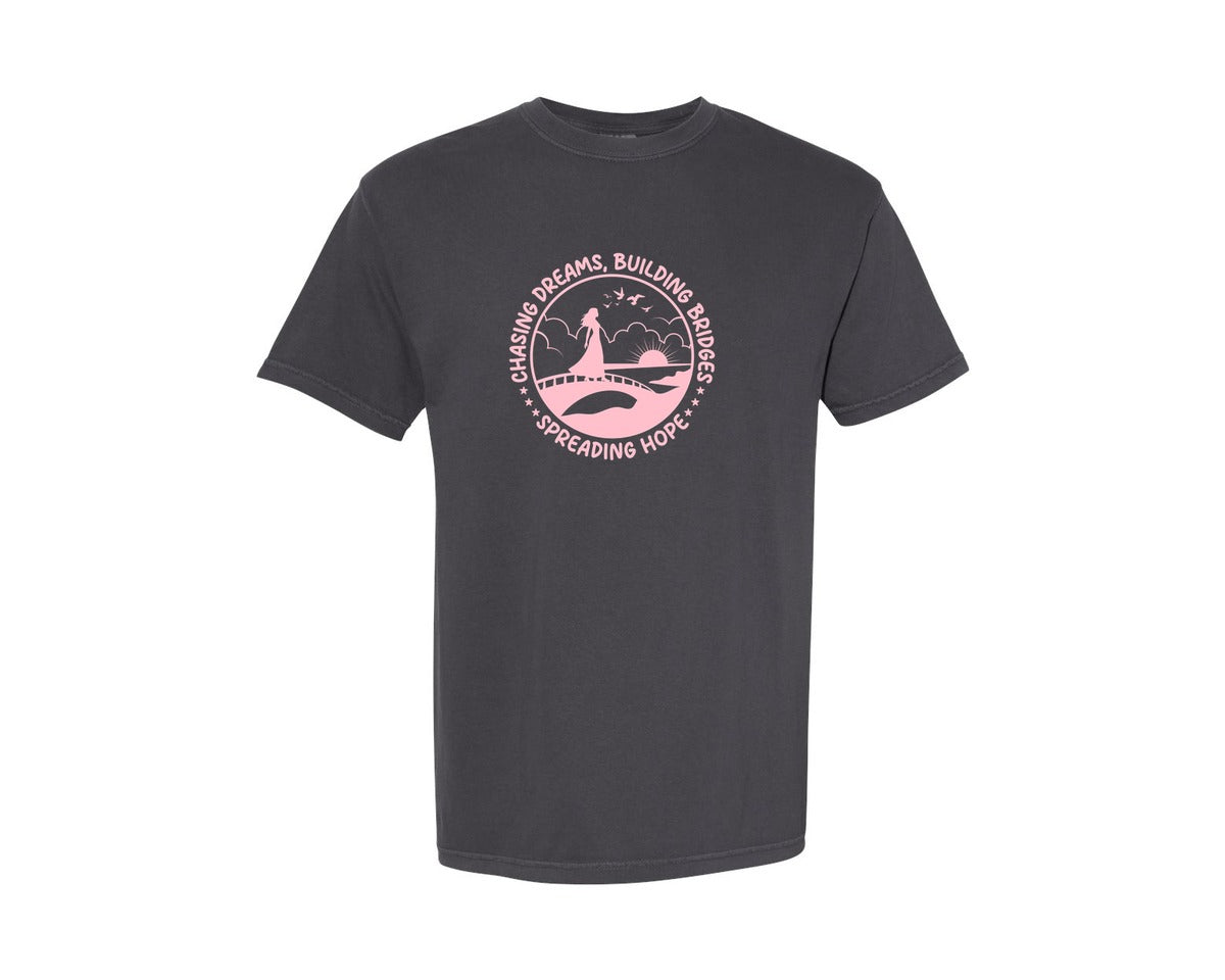 brand:Comfort Colors|color:Graphite|Chasing Dreams Building Bridges T Shirt Graphic T-Shirt