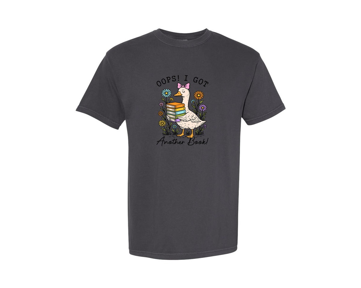 brand:Comfort Colors|color:Graphite|Goose With Books Graphic T-Shirt