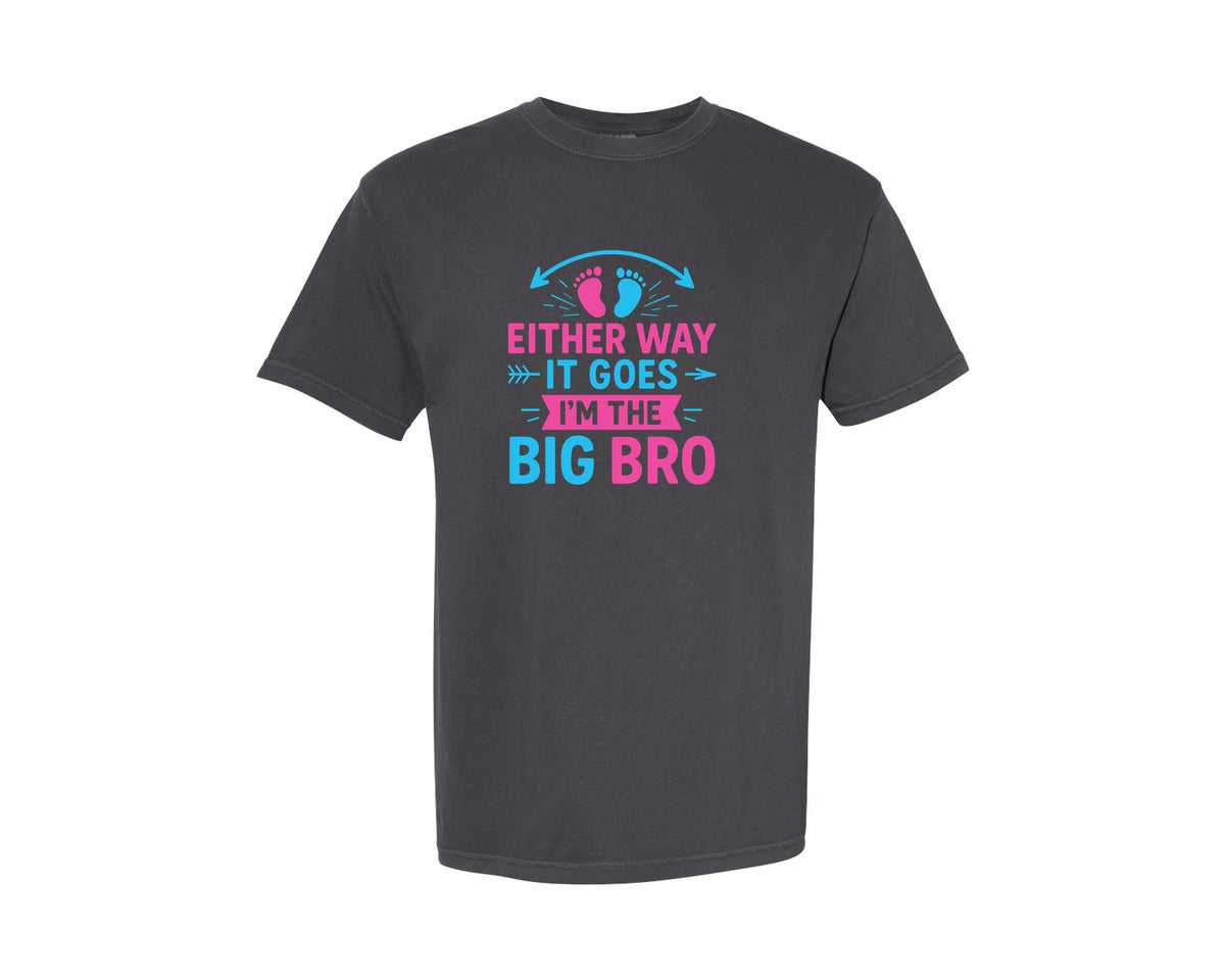 brand:Comfort Colors|color:Graphite|Either It Gender Reveal T Shirt Graphic T-Shirt