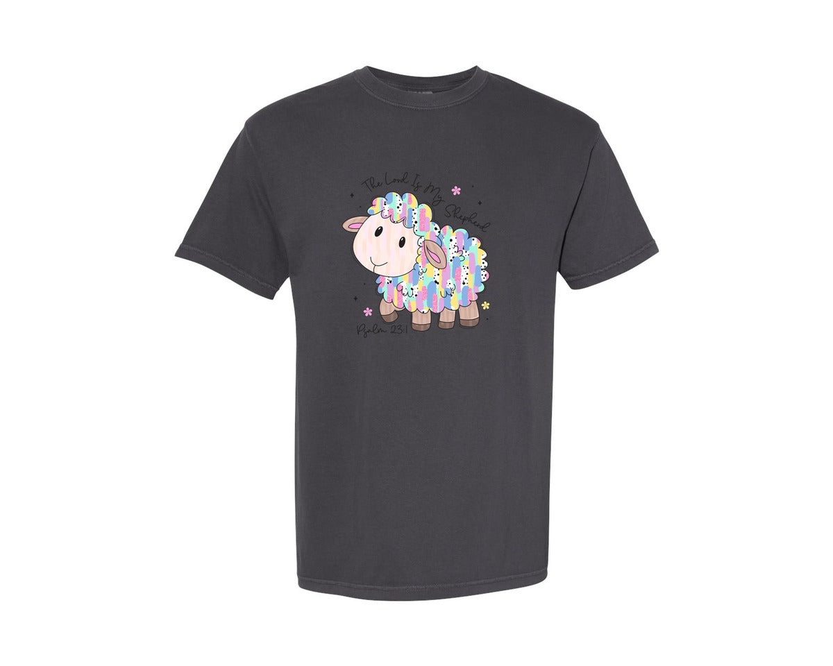 brand:Comfort Colors|color:Graphite|The Lord Is My Shepherd Easter 10 Graphic T-Shirt