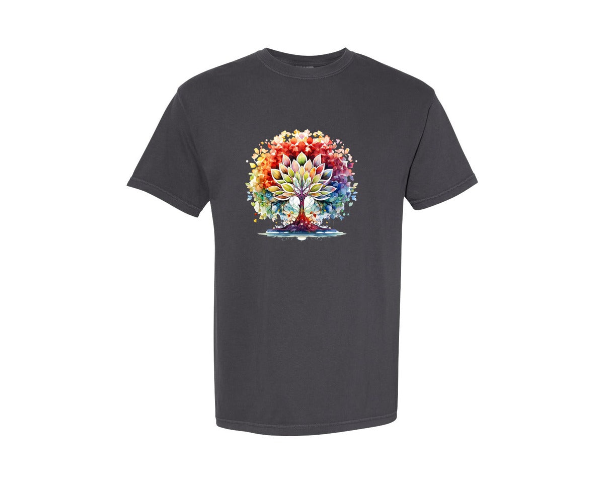 brand:Comfort Colors|color:Graphite|Retro Yoga Zen Lotus Flower Graphic T-Shirt