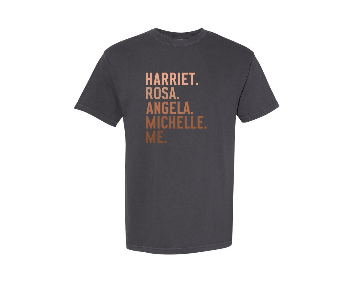 brand:Comfort Colors|color:Graphite|Harriet Rosa Angela Michelle Me 6 Graphic T-Shirt