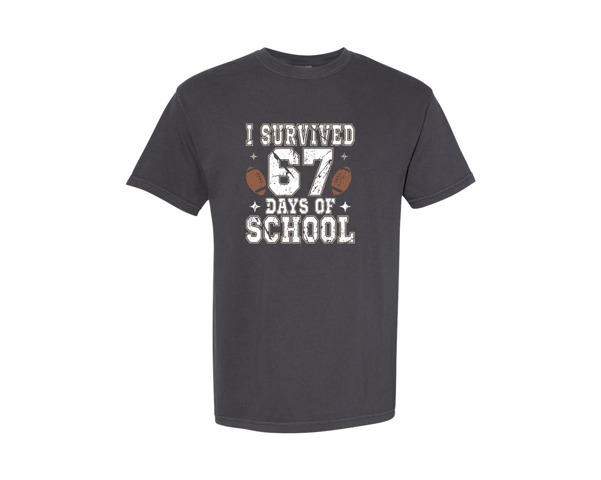 brand:Comfort Colors|color:Graphite|I Tackled 67 Days Of School Football Graphic T-Shirt