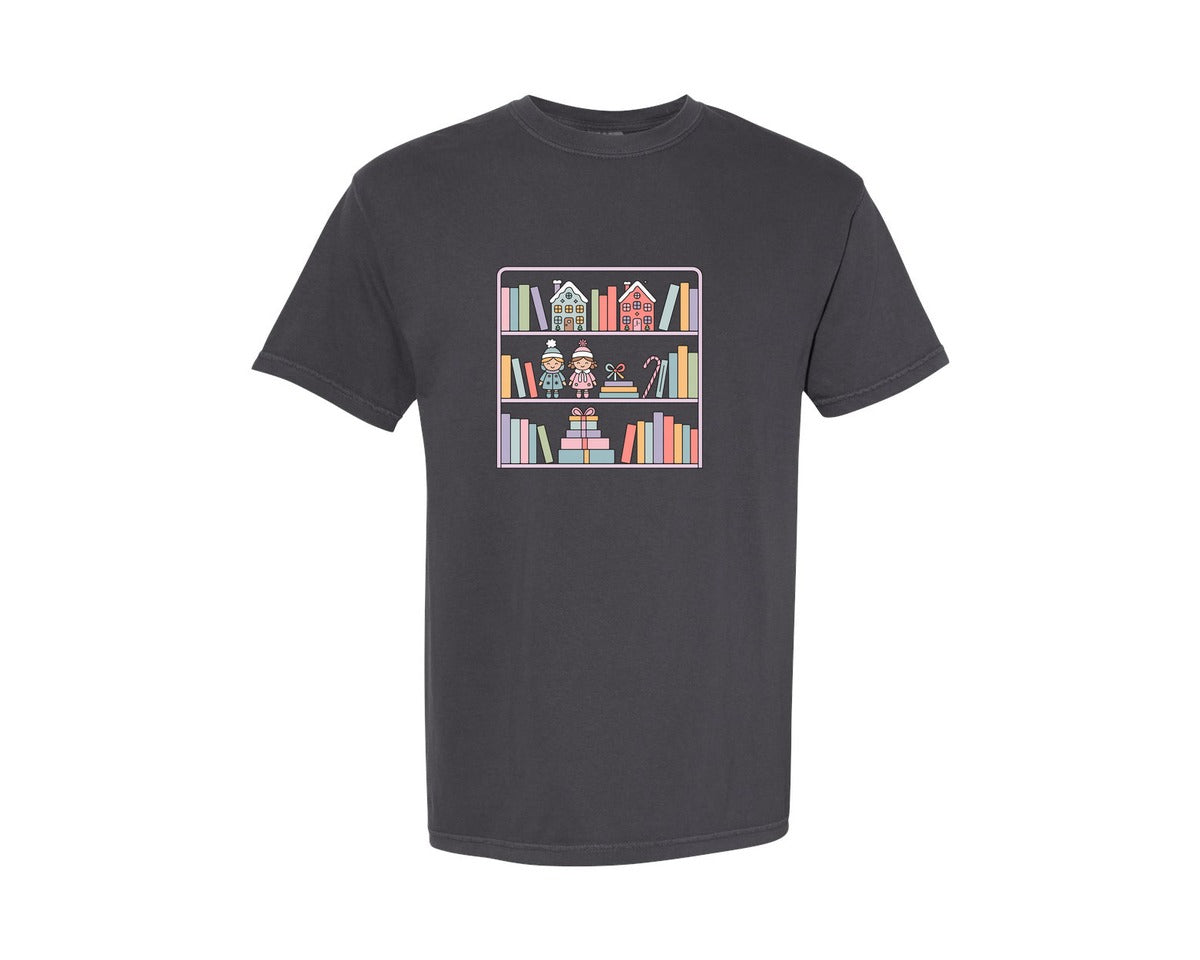 brand:Comfort Colors|color:Graphite|Christmas Book Book Graphic T-Shirt