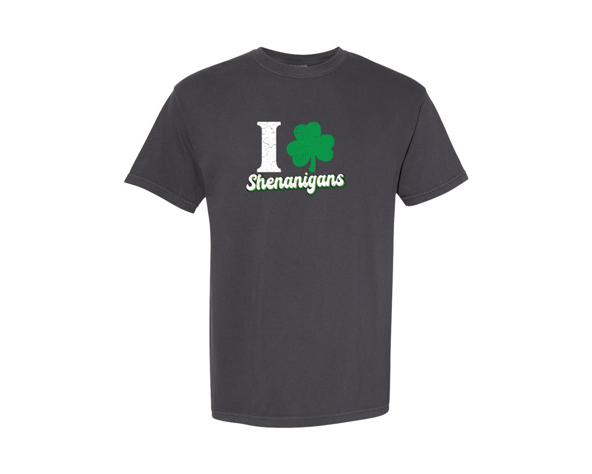brand:Comfort Colors|color:Graphite|Funny St Patricks Day I Love Shenanigan Graphic T-Shirt