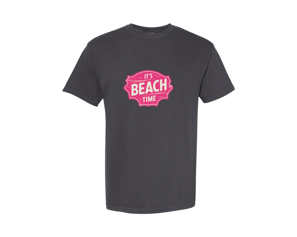 brand:Comfort Colors|color:Graphite|Its Beach Time Summer Vacation Graphic T-Shirt