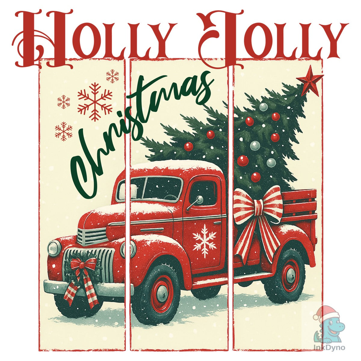Holly Jolly Christmas Ornament Dtf Transfer Design