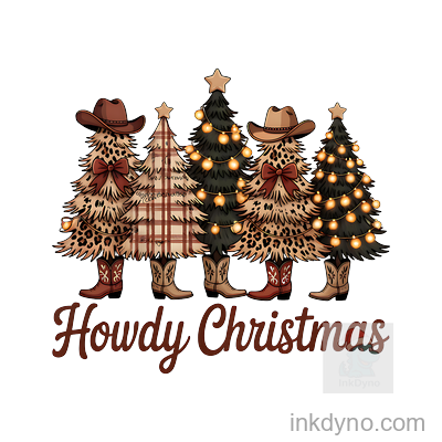 Howdy Christmas Png, Western Christmas Png
