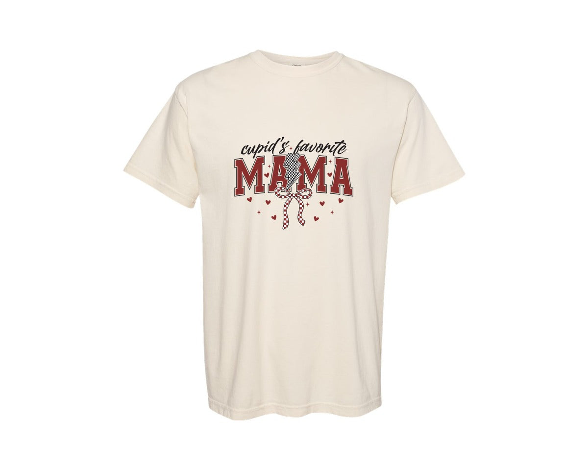 brand:Comfort Colors|color:Ivory|Cupids Favorite Mama 4 Graphic T-Shirt