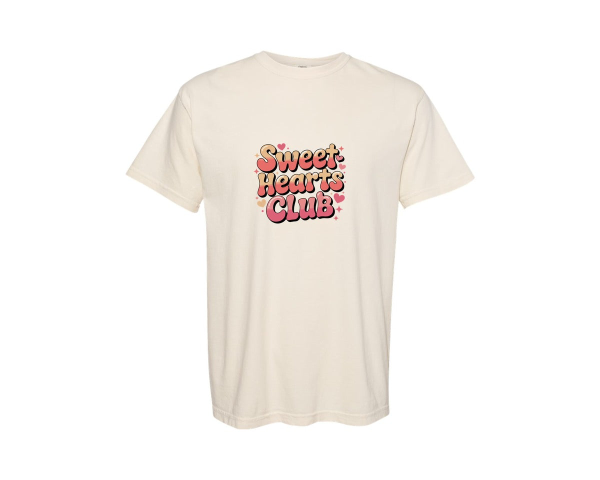 brand:Comfort Colors|color:Ivory|Sweet Hearts Club 9 Graphic T-Shirt