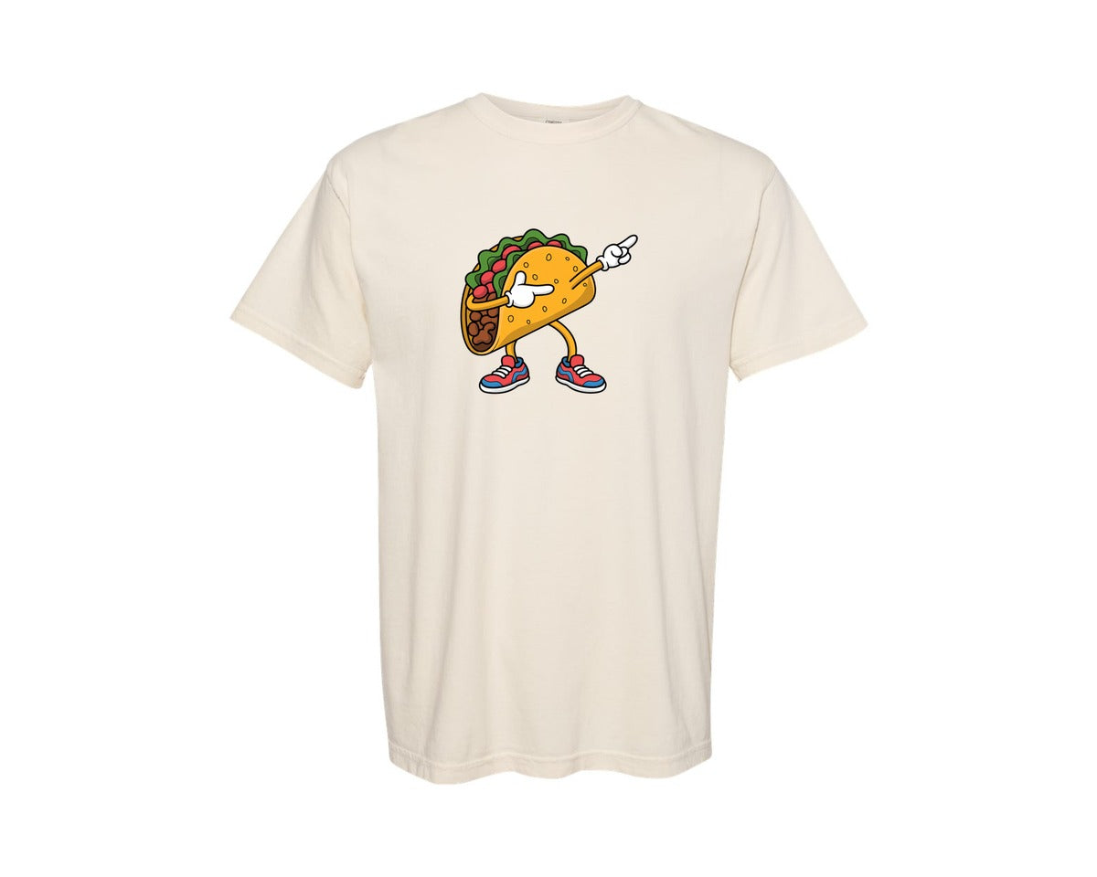 brand:Comfort Colors|color:Ivory|Dabbing Taco Funny Dancing Taco Graphic T-Shirt
