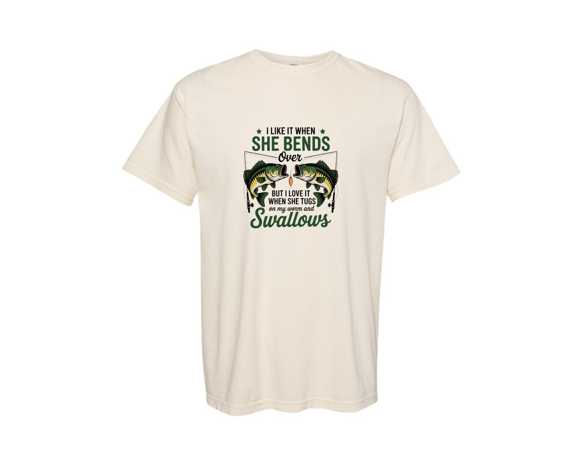 brand:Comfort Colors|color:Ivory|Funny Fishing Quote Design Graphic T-Shirt