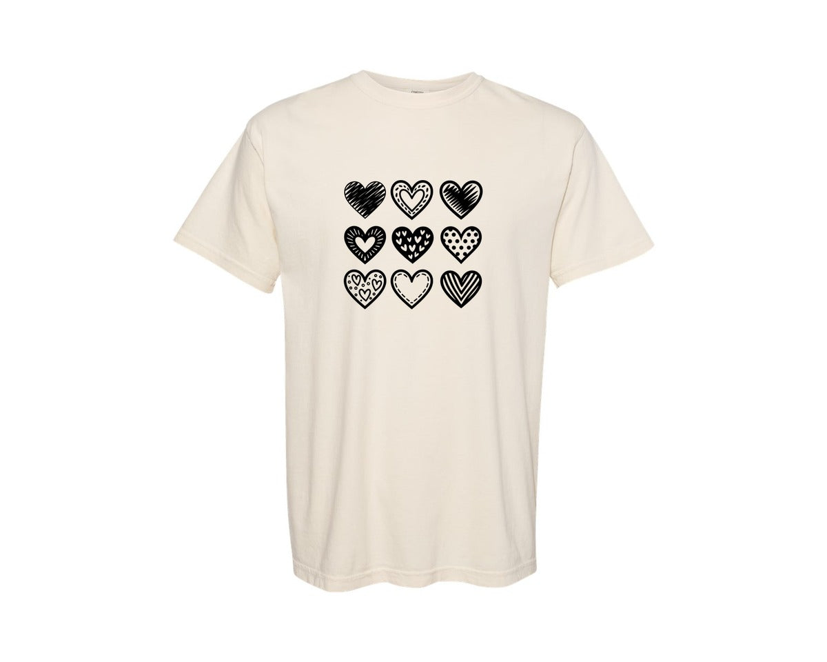 brand:Comfort Colors|color:Ivory|Valentine Love Design Graphic T-Shirt