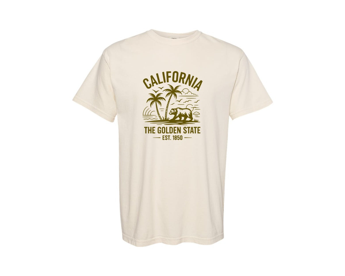 brand:Comfort Colors|color:Ivory|California The Golden State 2 Graphic T-Shirt