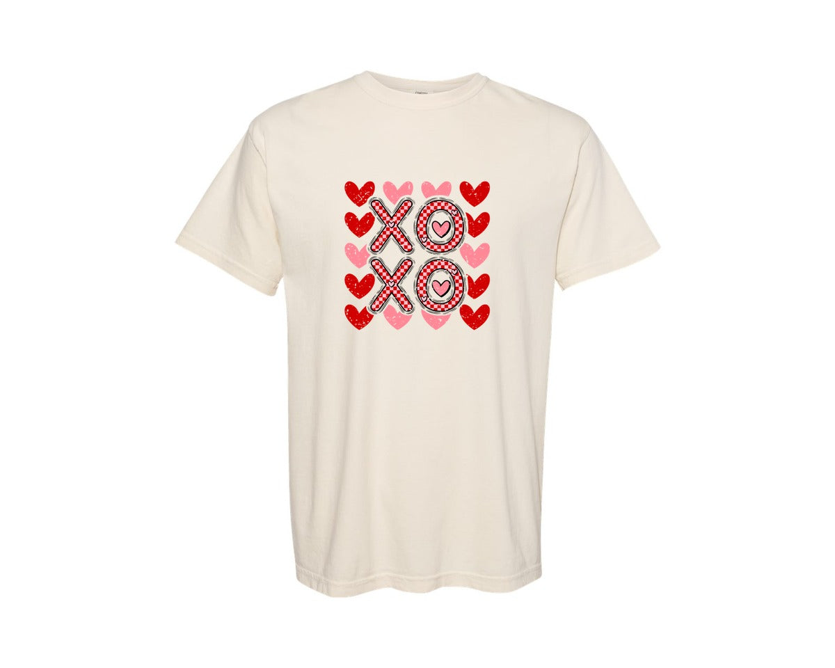 brand:Comfort Colors|color:Ivory|Retro Xoxo Valentines Day Shirt Graphic T-Shirt