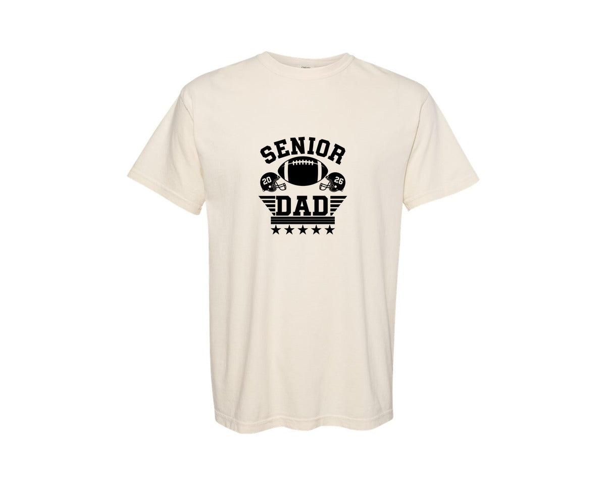 brand:Comfort Colors|color:Ivory|Senior Dad 2026 Football Pride 2 Graphic T-Shirt