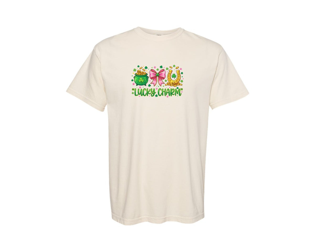 brand:Comfort Colors|color:Ivory|Lucky Charm St Patricks Day 7 Graphic T-Shirt