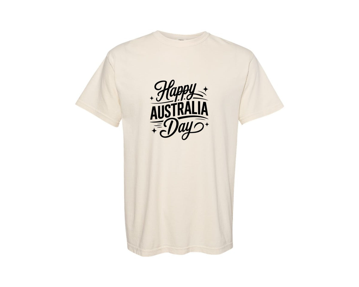 brand:Comfort Colors|color:Ivory|Elegant Happy Australia Day Typography 2 Graphic T-Shirt