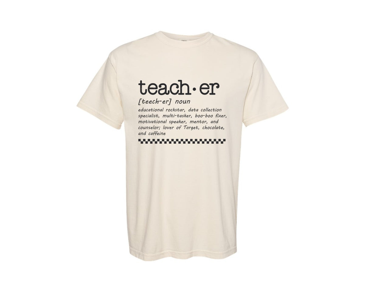 brand:Comfort Colors|color:Ivory|Teacher Words Teacher Graphic T-Shirt