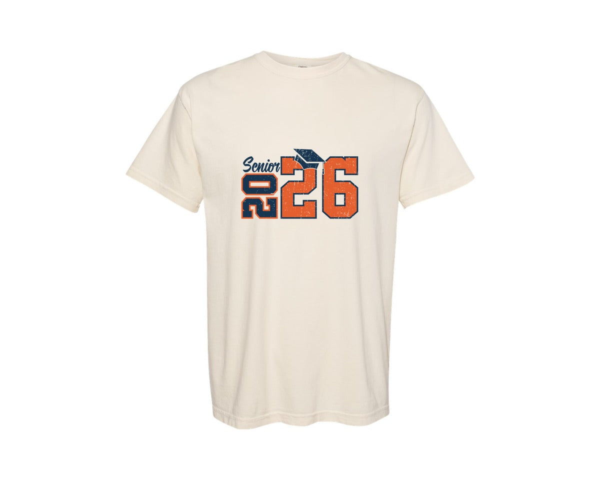 brand:Comfort Colors|color:Ivory|Class Of 2026 Senior Senior 2026 3 Graphic T-Shirt