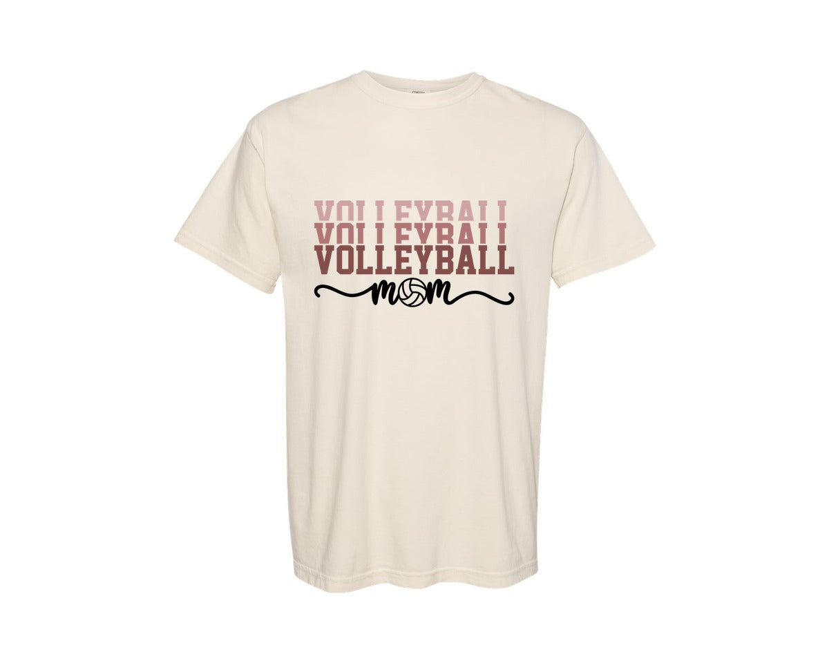 brand:Comfort Colors|color:Ivory|Volleyball Mom For Shirt Graphic T-Shirt