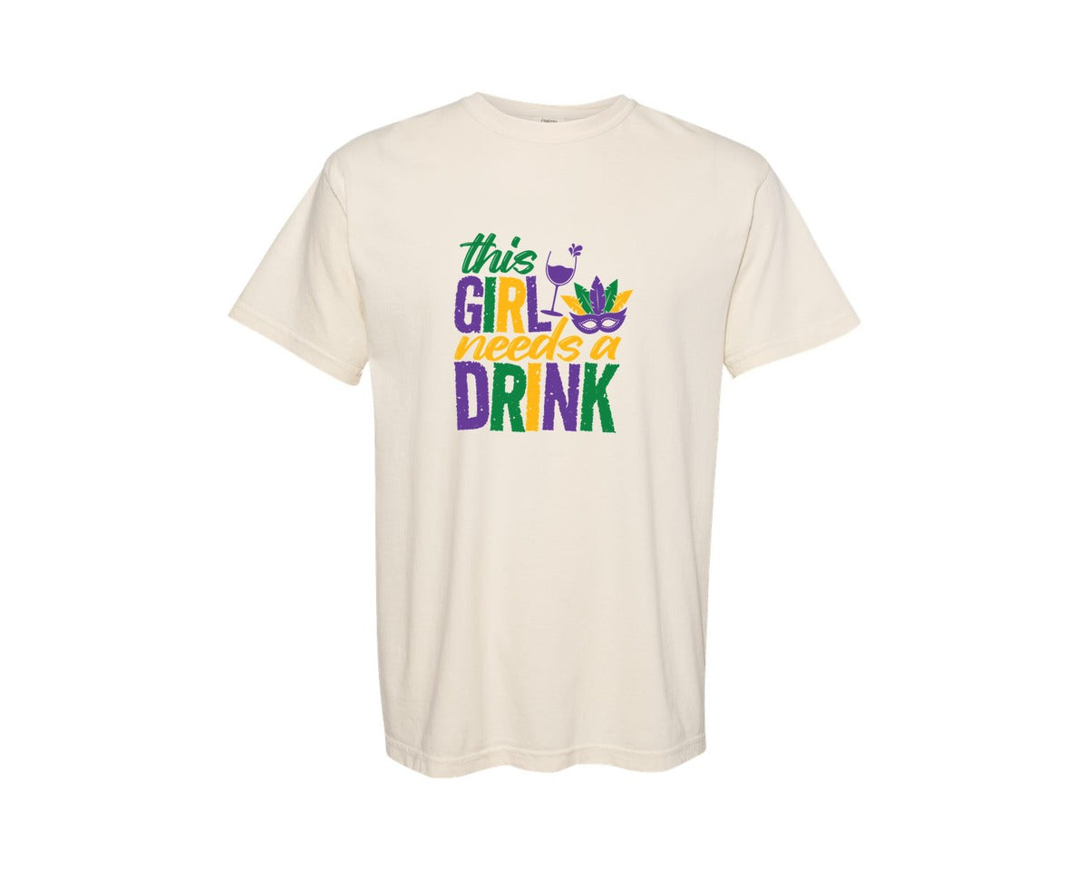 brand:Comfort Colors|color:Ivory|Mardi Gras Graphic T-Shirt