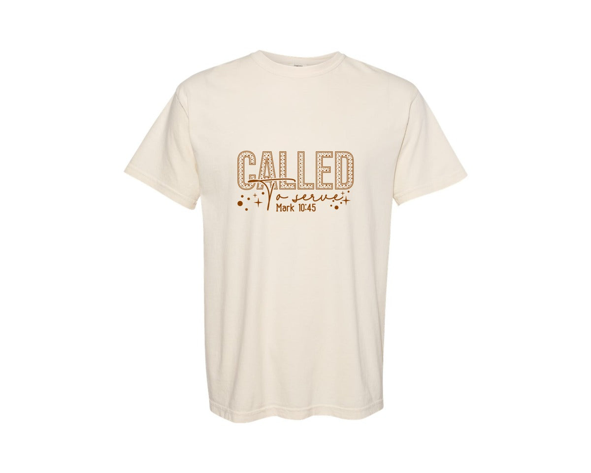 brand:Comfort Colors|color:Ivory|Called To Serve Christian 4 Graphic T-Shirt