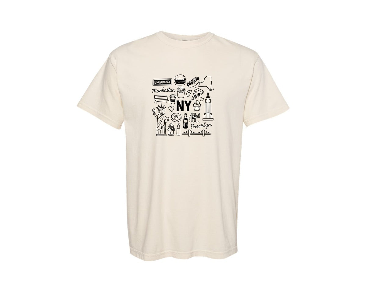 brand:Comfort Colors|color:Ivory|New York Trip Nyc Big Apple Retro Graphic T-Shirt