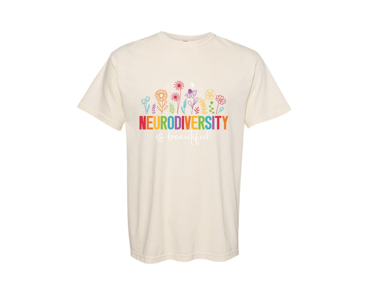 brand:Comfort Colors|color:Ivory|Autism Neurodiversity Is Beautiful Graphic T-Shirt