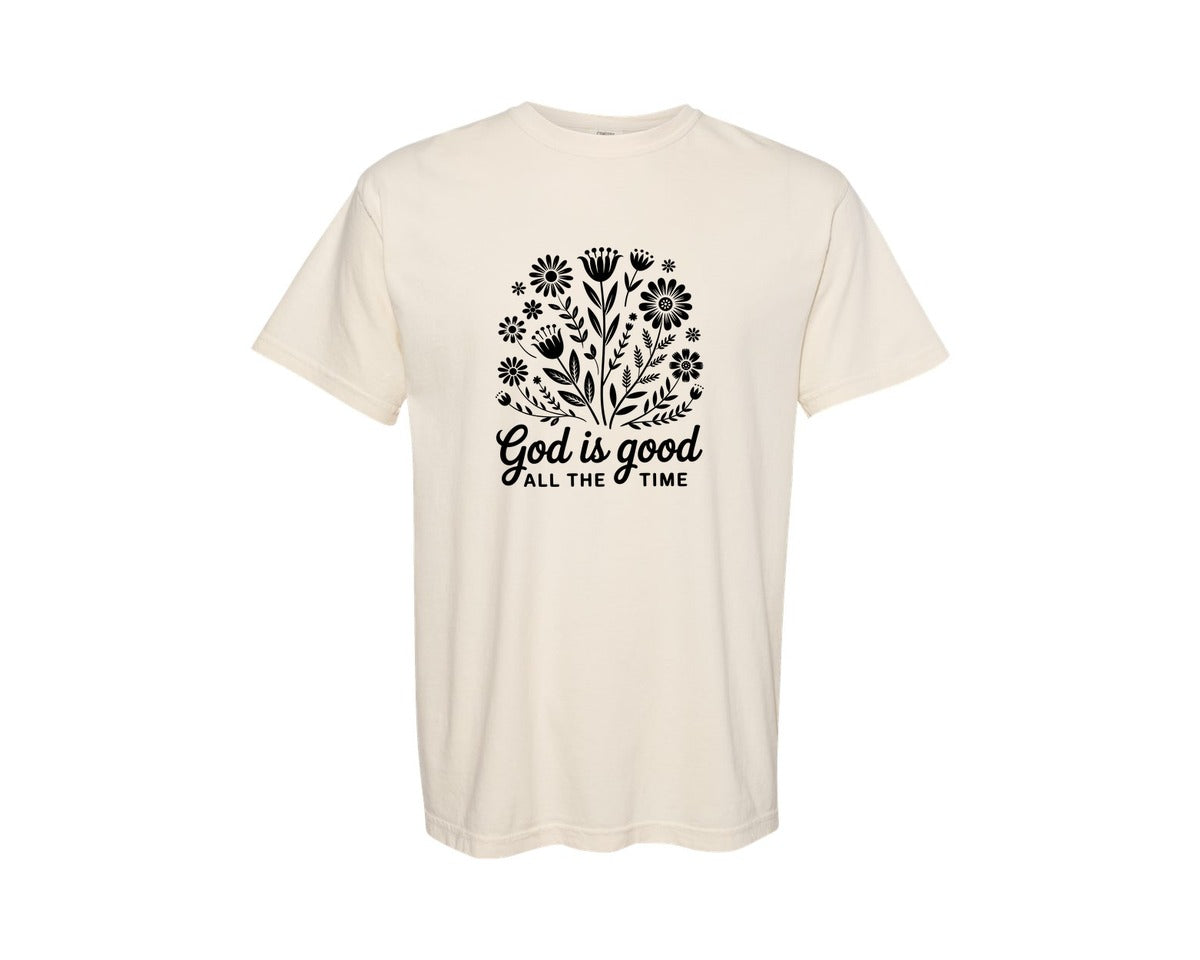 brand:Comfort Colors|color:Ivory|God Is Good All The Time 5 Graphic T-Shirt